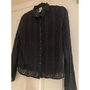 J. Jill Black Lace Blouse